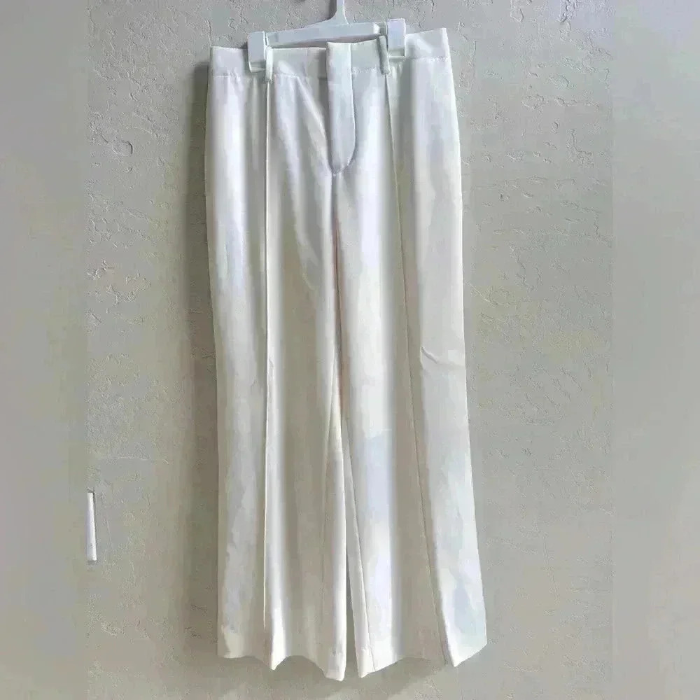Chloe iconic milk wide leg. Trouser pants Sz. 6 Minimalist professional luxury